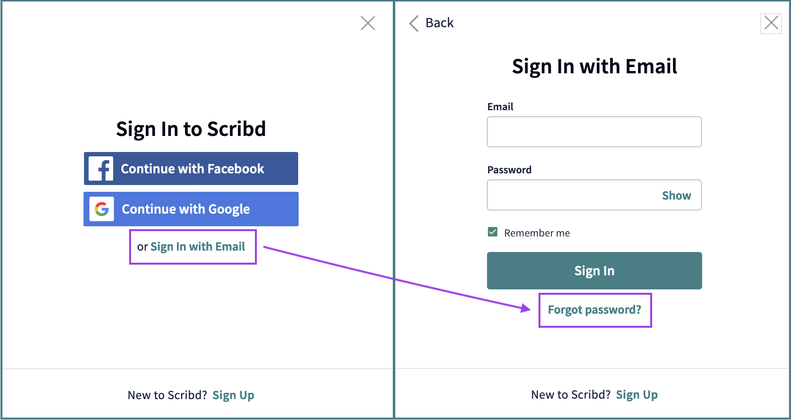 Password Recovery Lost Or Forgotten Password Scribd Help Center